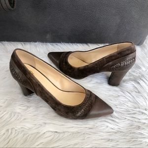 C Wonder brown leather heels, size 10M